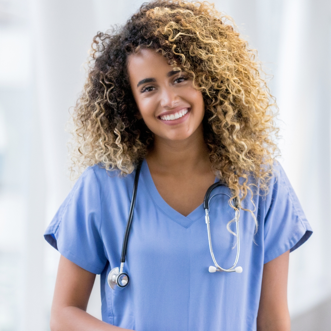 Female nurse smiling