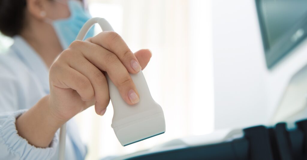 Close up of ultrasound procedure