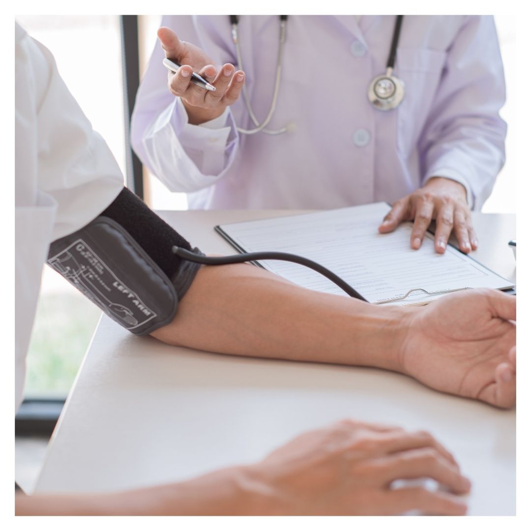 taking blood pressure