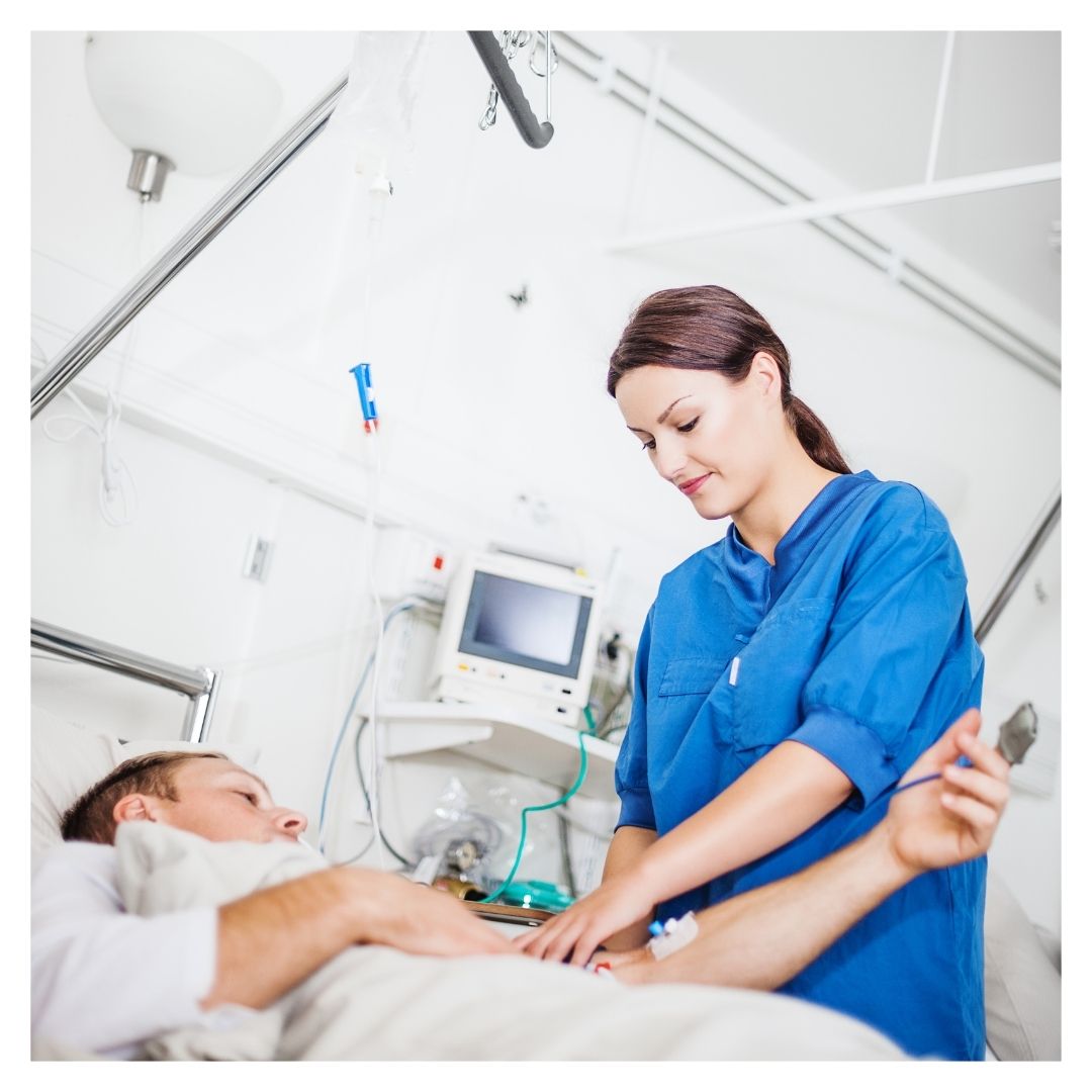 medical assistant with patient