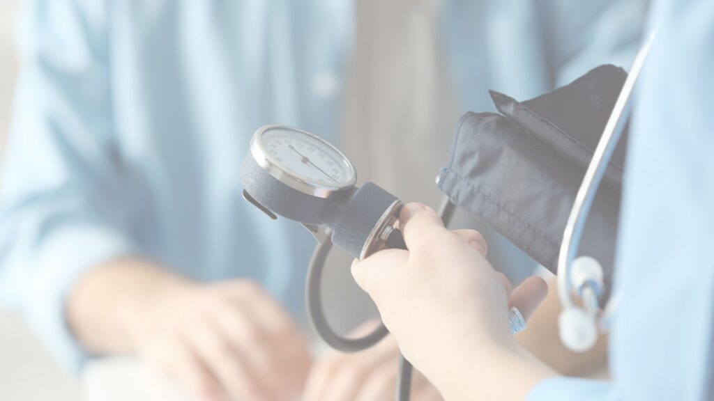 taking blood pressure