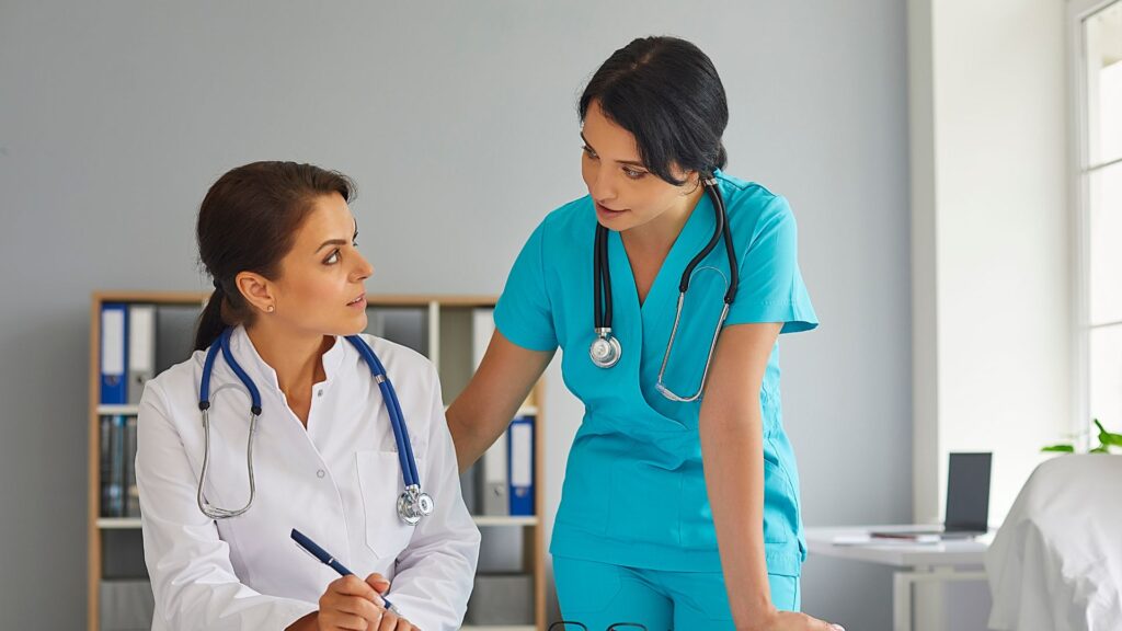 medical assistant working with a doctor
